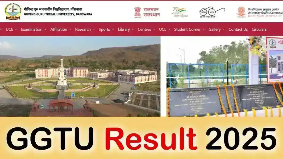 GGTU Result 2025 for 1st, 2nd and 3rd Year: GGTU Result 2025 ggtuexam.com, Download Marksheet PDF