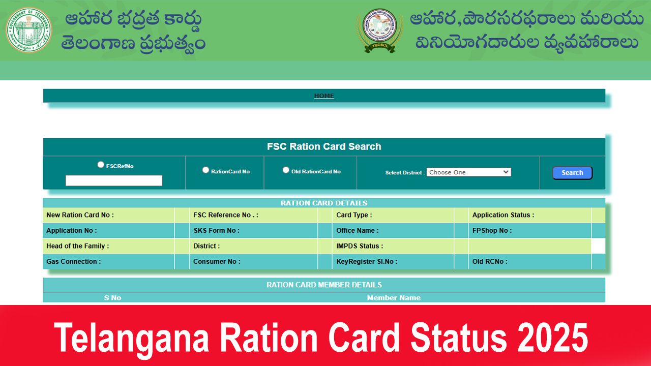 Telangana Ration Card Status 2025 