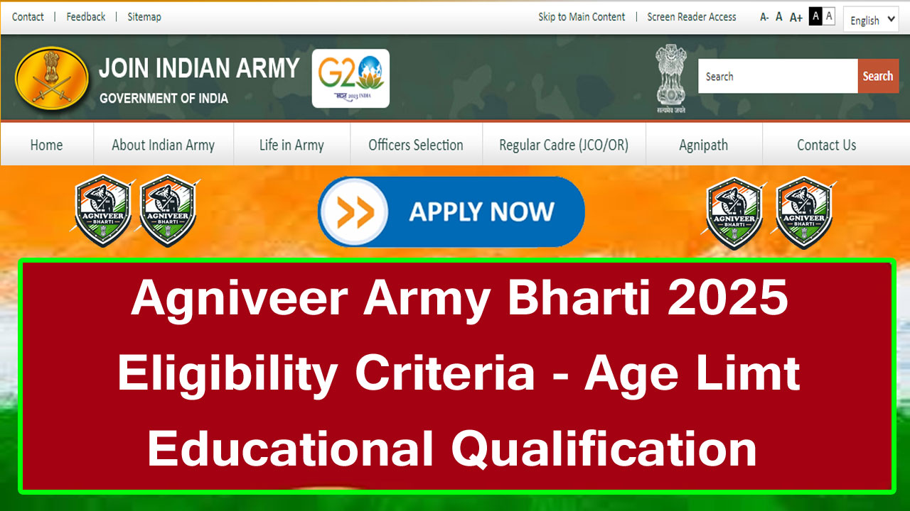 Agniveer Army Bharti 2025 Eligibility Criteria - Age Limit, Educational Qualification alt=