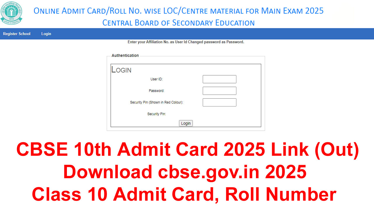 CBSE 10th Admit Card 2025 Link (Out) Download cbse.gov.in 2025 Class 10 Admit Card, Roll no alt=