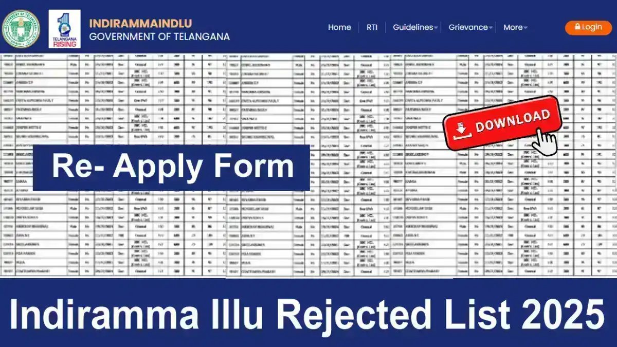 Indiramma Illu Rejected List 2025 PDF Download: Search Name District Wise