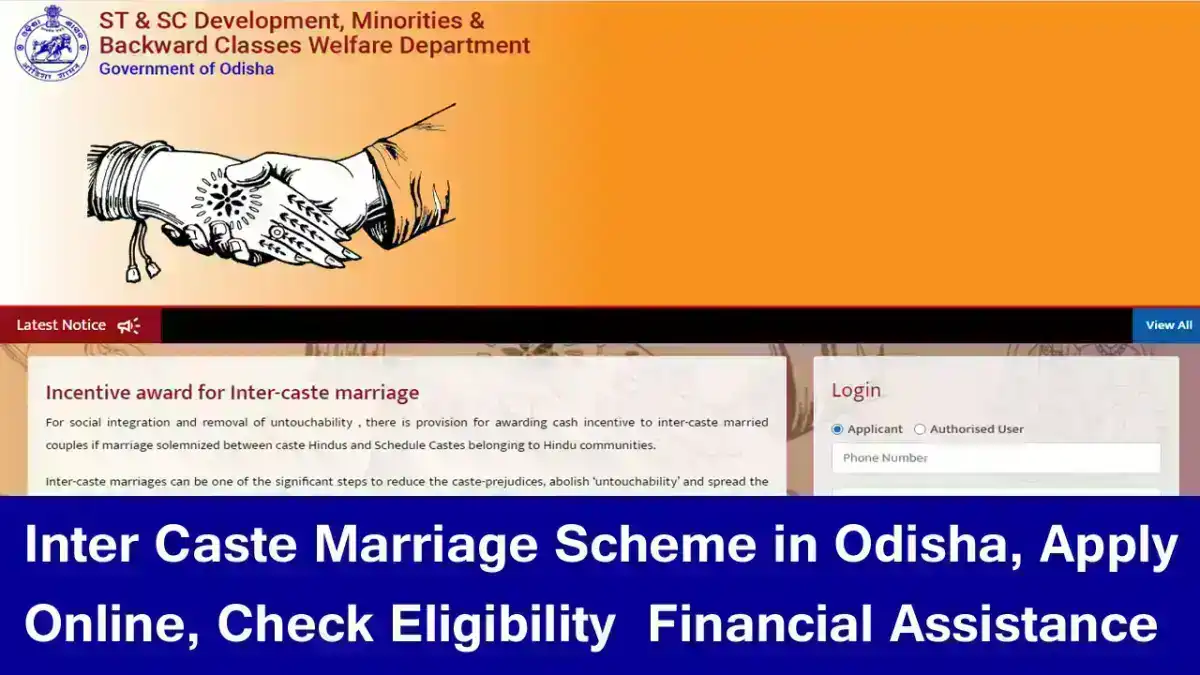 Inter Caste Marriage Scheme in Odisha 2025: Apply Online, Check Eligibility and Financial Assistance
