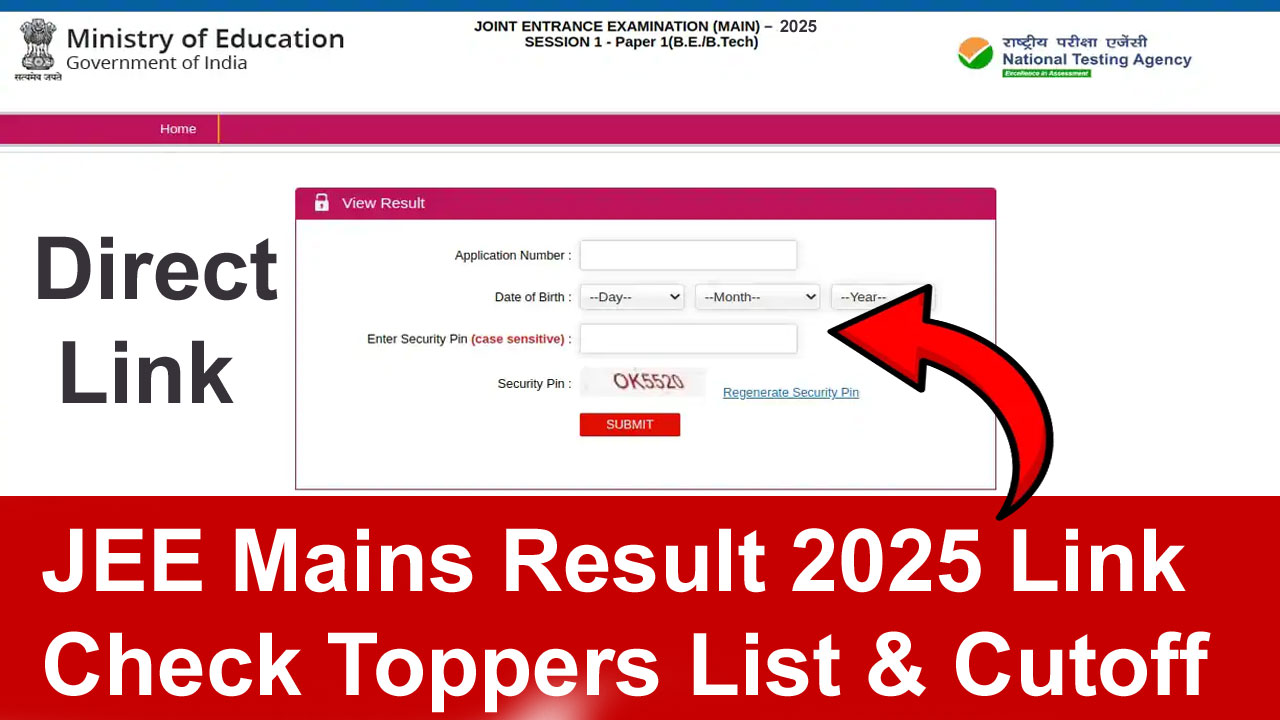 JEE Mains Result 2025: Release Date, Link For Session 1 (Out): Toppers List, Download Scorecard PDF alt=