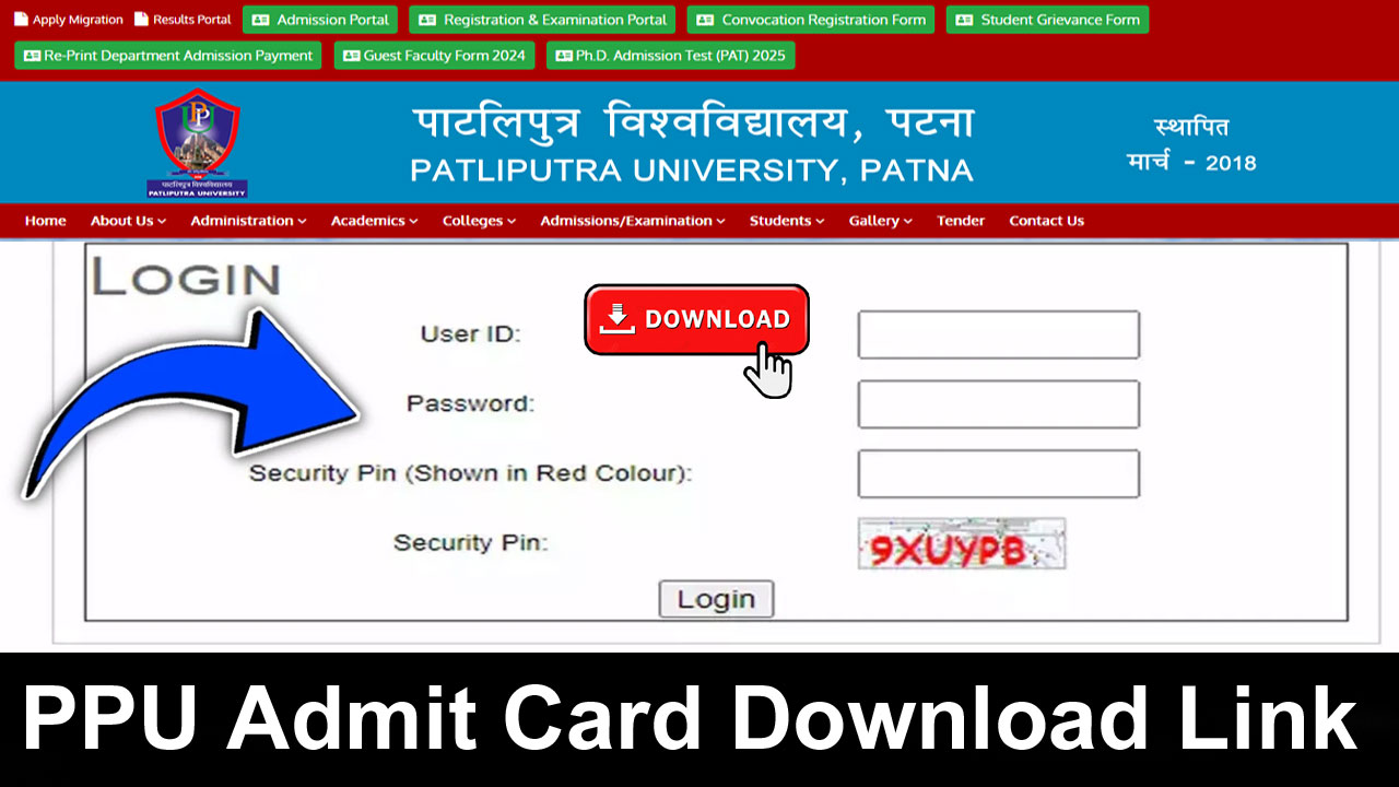 PPU Exam Date 2025: Admit Card Download Link @ ppup.ac.in alt=