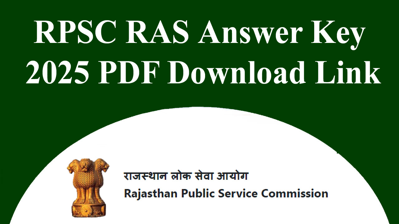 RPSC RAS Answer Key 2025 PDF Download Link @ Www RPSC Rajasthan gov in Answer Key PDF alt=