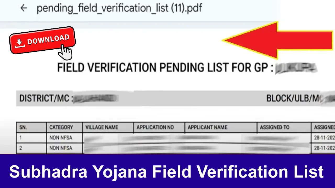 subhadra yojana field verification list